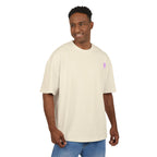 Minimal Pink Silhouette Graphic Tee - Casual Boxy Cotton Shirt