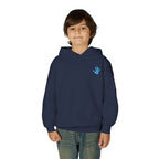Youth Hoodie with Blue Handprint Chest Logo - Kids Casual Pullover