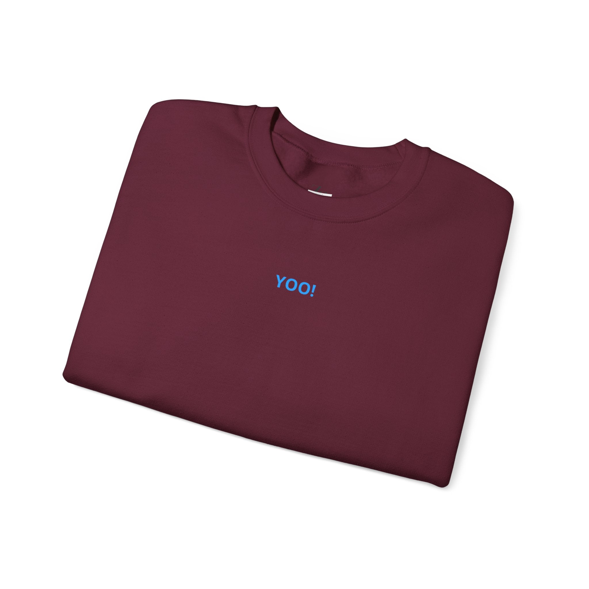 Minimal 'YOO!' Crewneck Sweatshirt — Unisex Sweatshirt