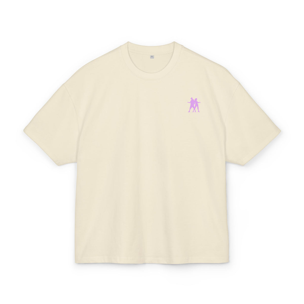 Minimal Pink Silhouette Graphic Tee - Casual Boxy Cotton Shirt