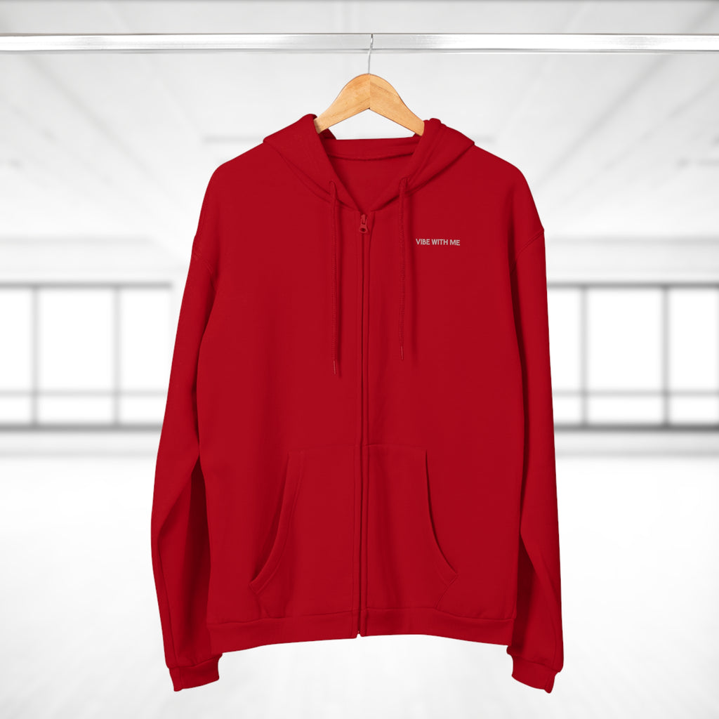 Minimal 'Vibe With Me' Zip Hoodie –Unisex Sweatshirt