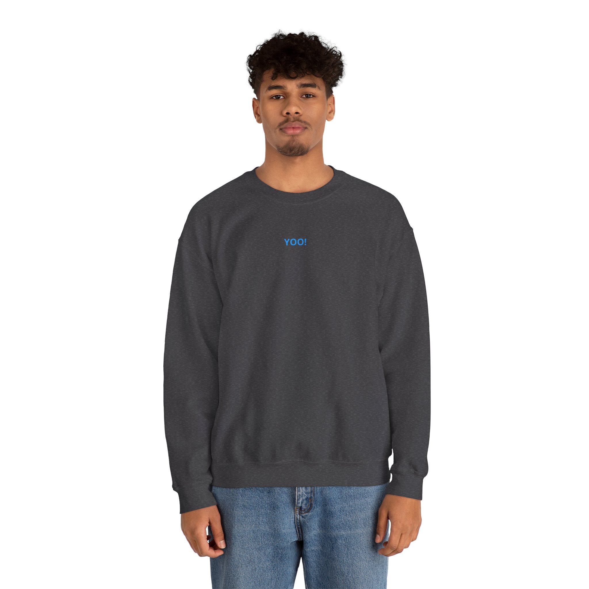 Minimal 'YOO!' Crewneck Sweatshirt — Unisex Sweatshirt
