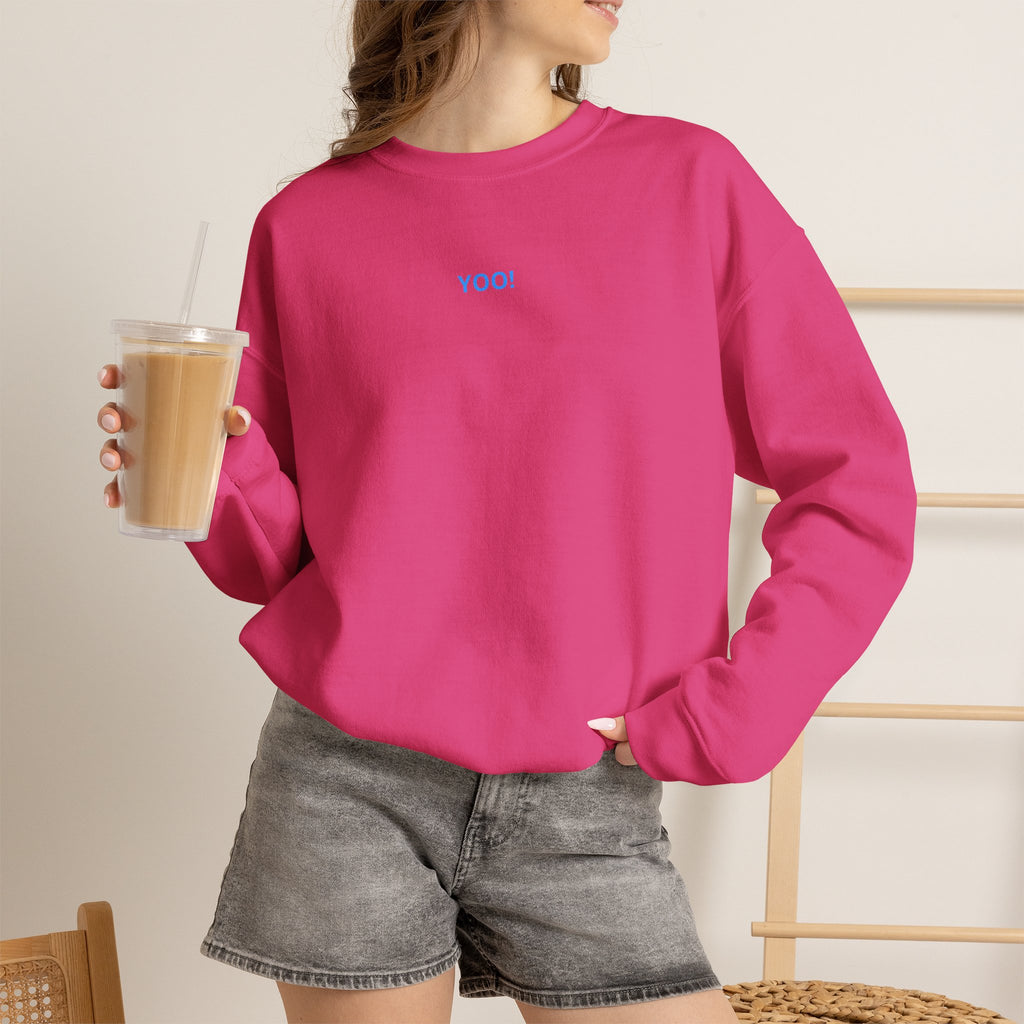 Minimal 'YOO!' Crewneck Sweatshirt — Unisex Sweatshirt
