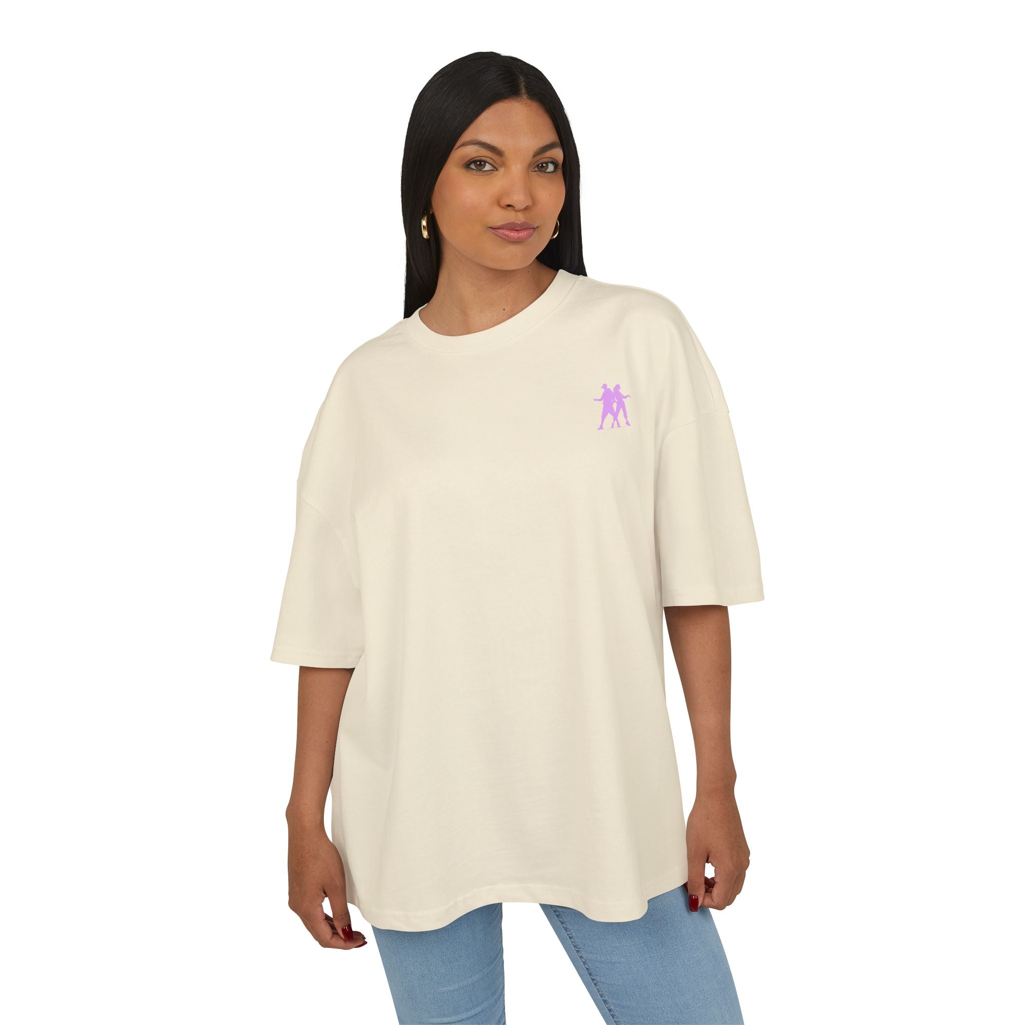 Minimal Pink Silhouette Graphic Tee - Casual Boxy Cotton Shirt