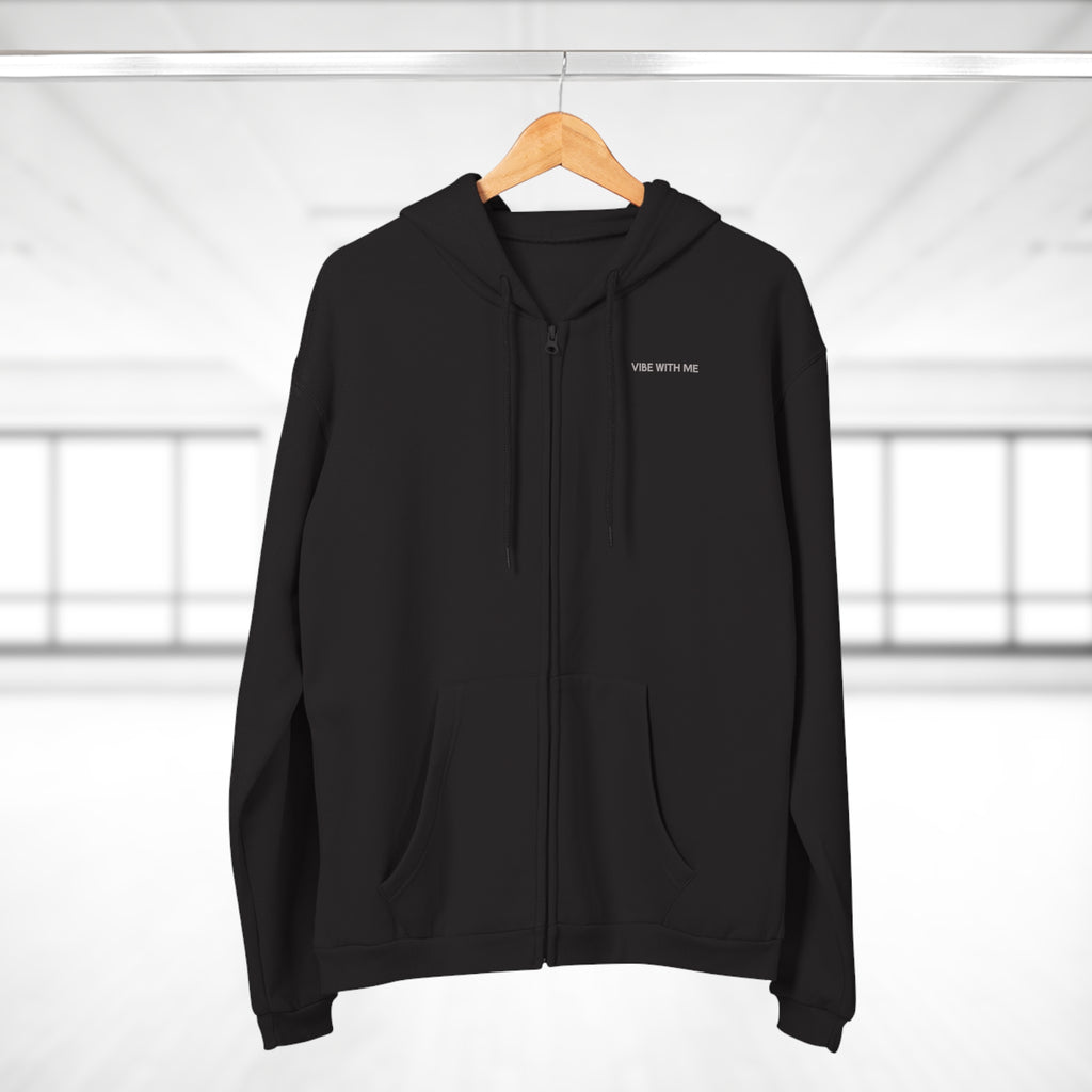 Minimal 'Vibe With Me' Zip Hoodie –Unisex Sweatshirt