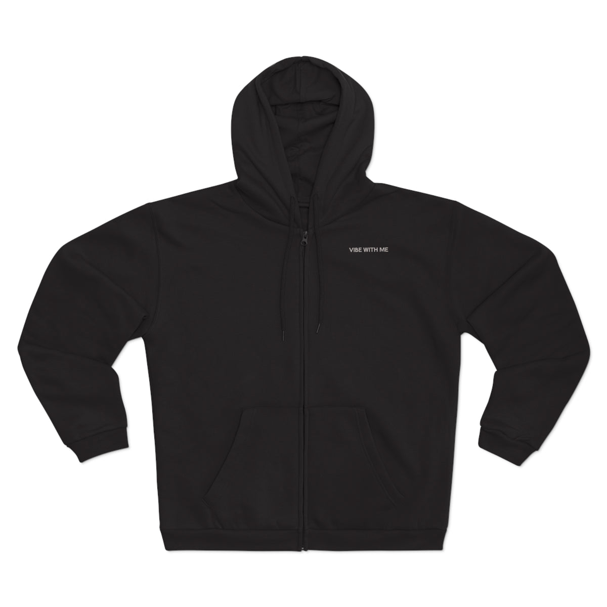 Minimal 'Vibe With Me' Zip Hoodie –Unisex Sweatshirt
