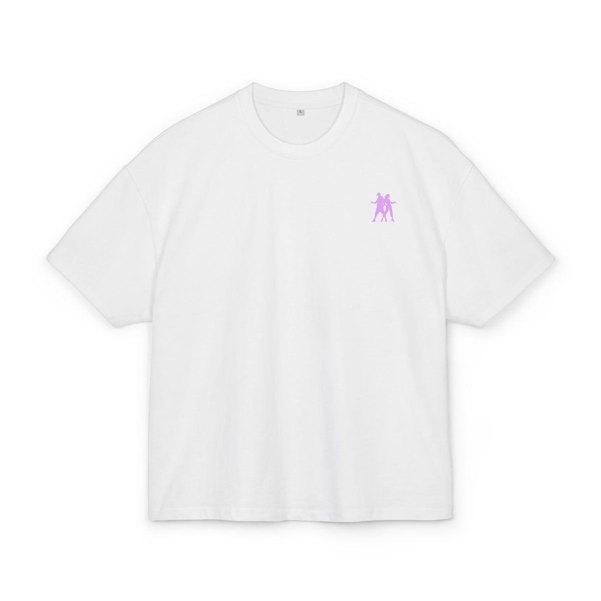 Minimal Pink Silhouette Graphic Tee - Casual Boxy Cotton Shirt