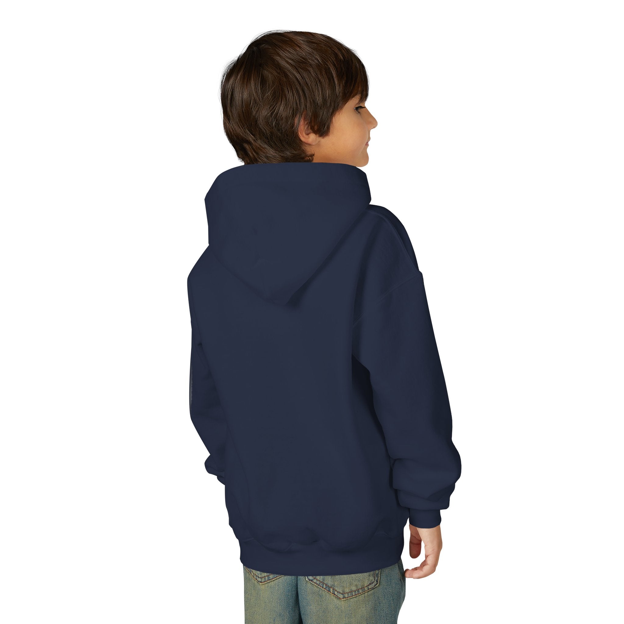 Youth Hoodie with Blue Handprint Chest Logo - Kids Casual Pullover