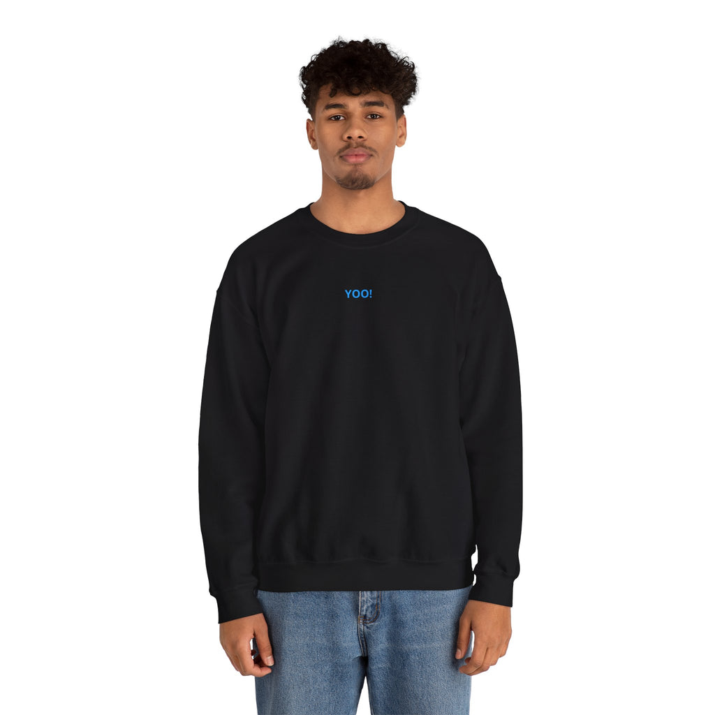 Minimal 'YOO!' Crewneck Sweatshirt — Unisex Sweatshirt