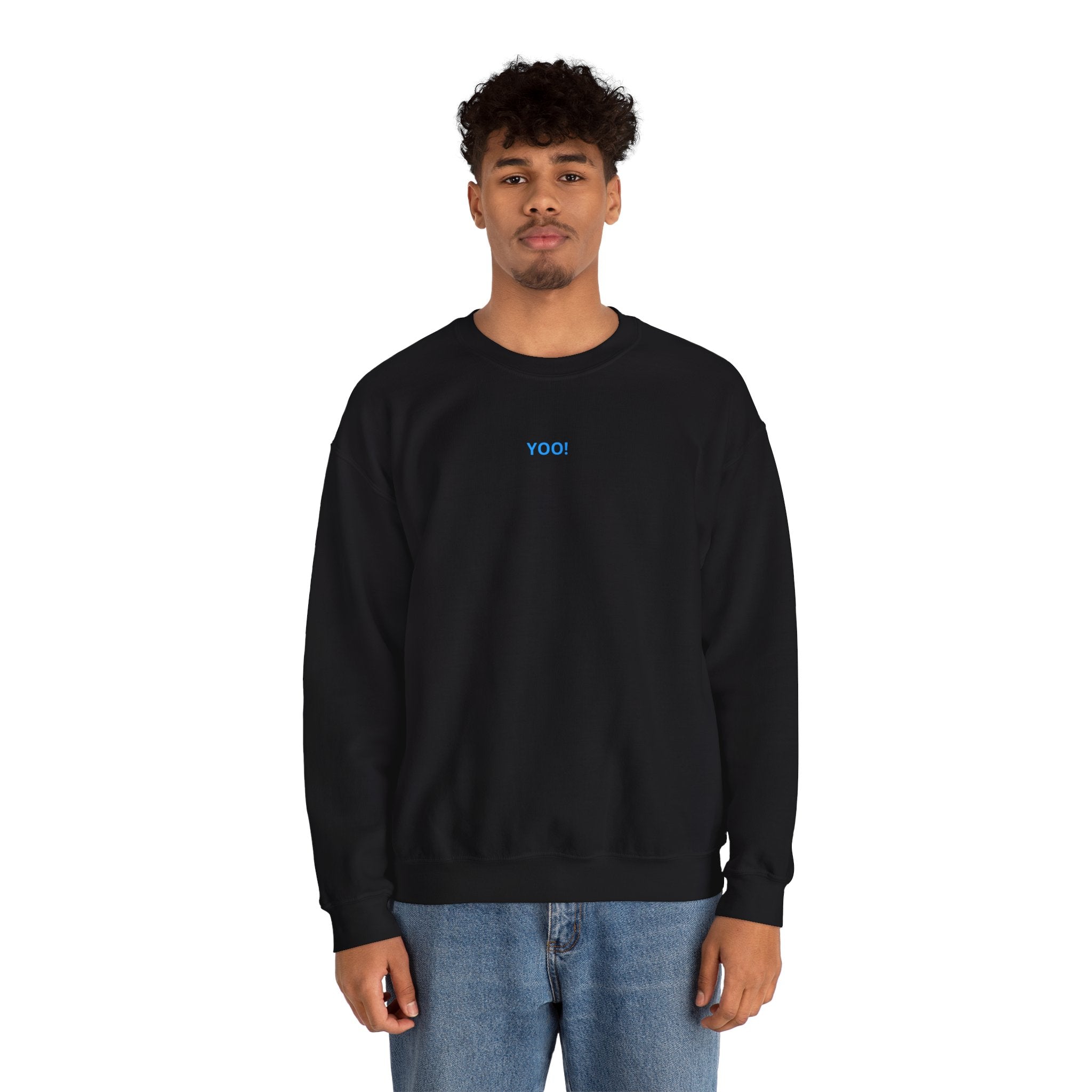 Minimal 'YOO!' Crewneck Sweatshirt — Unisex Sweatshirt
