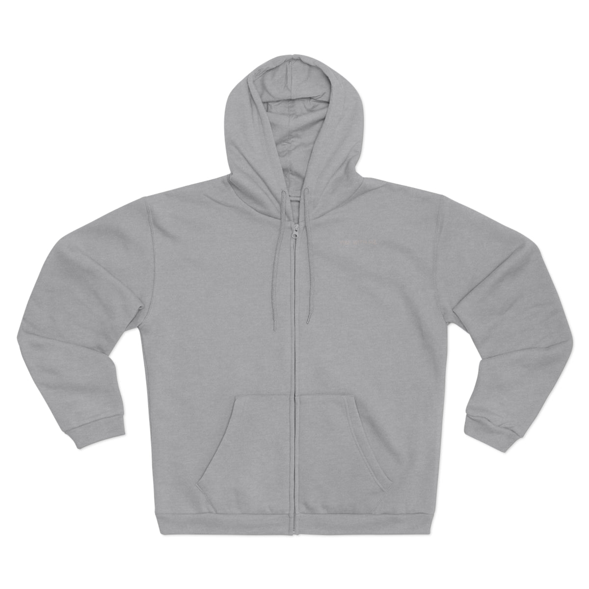 Minimal 'Vibe With Me' Zip Hoodie –Unisex Sweatshirt