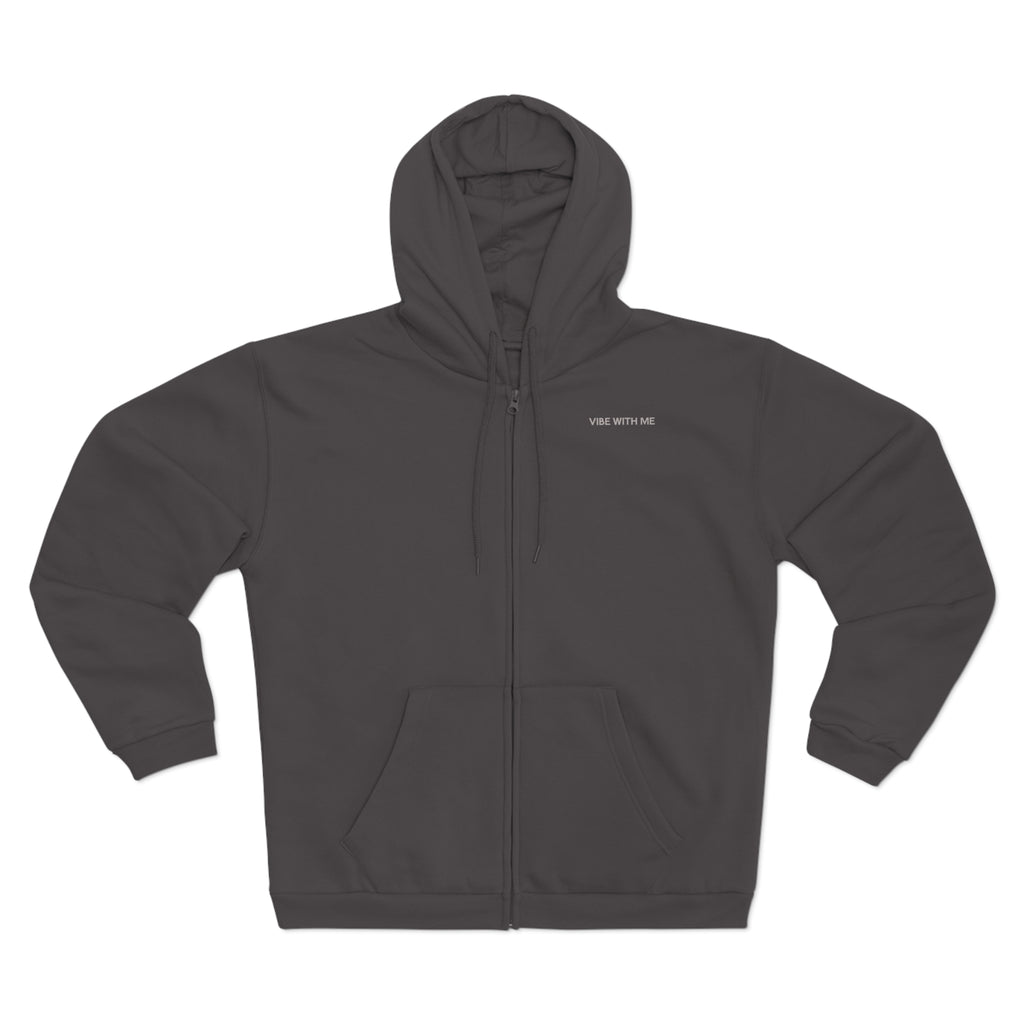 Minimal 'Vibe With Me' Zip Hoodie –Unisex Sweatshirt
