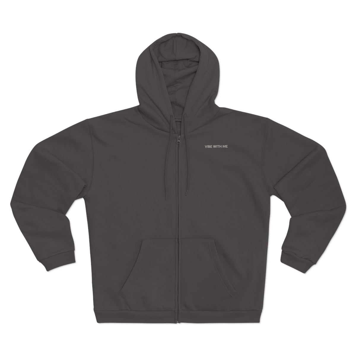 Minimal 'Vibe With Me' Zip Hoodie –Unisex Sweatshirt