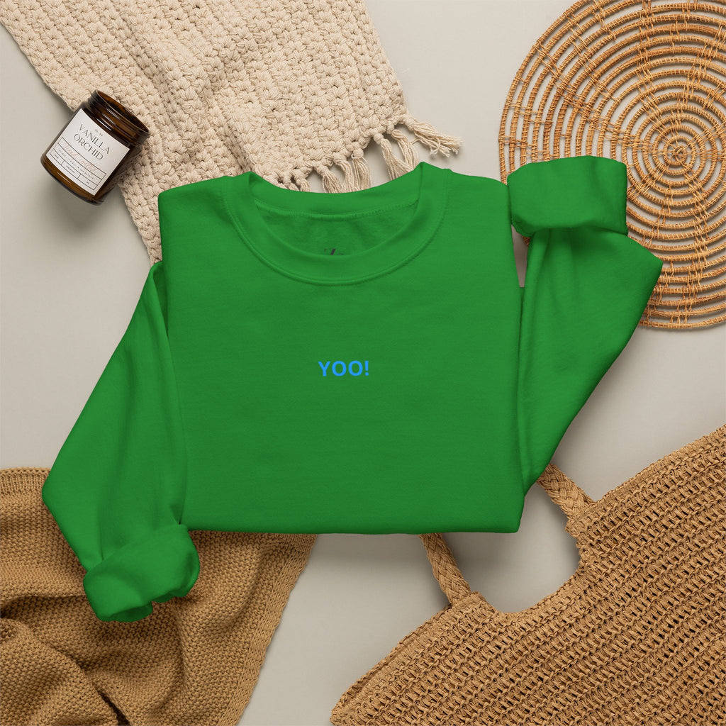 Minimal 'YOO!' Crewneck Sweatshirt — Unisex Sweatshirt