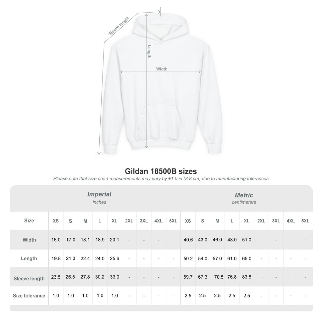 Youth Hoodie with Blue Handprint Chest Logo - Kids Casual Pullover