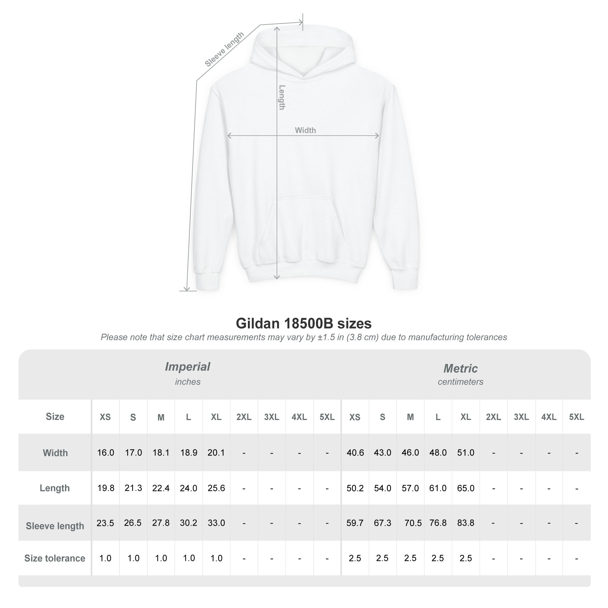 Youth Hoodie with Blue Handprint Chest Logo - Kids Casual Pullover