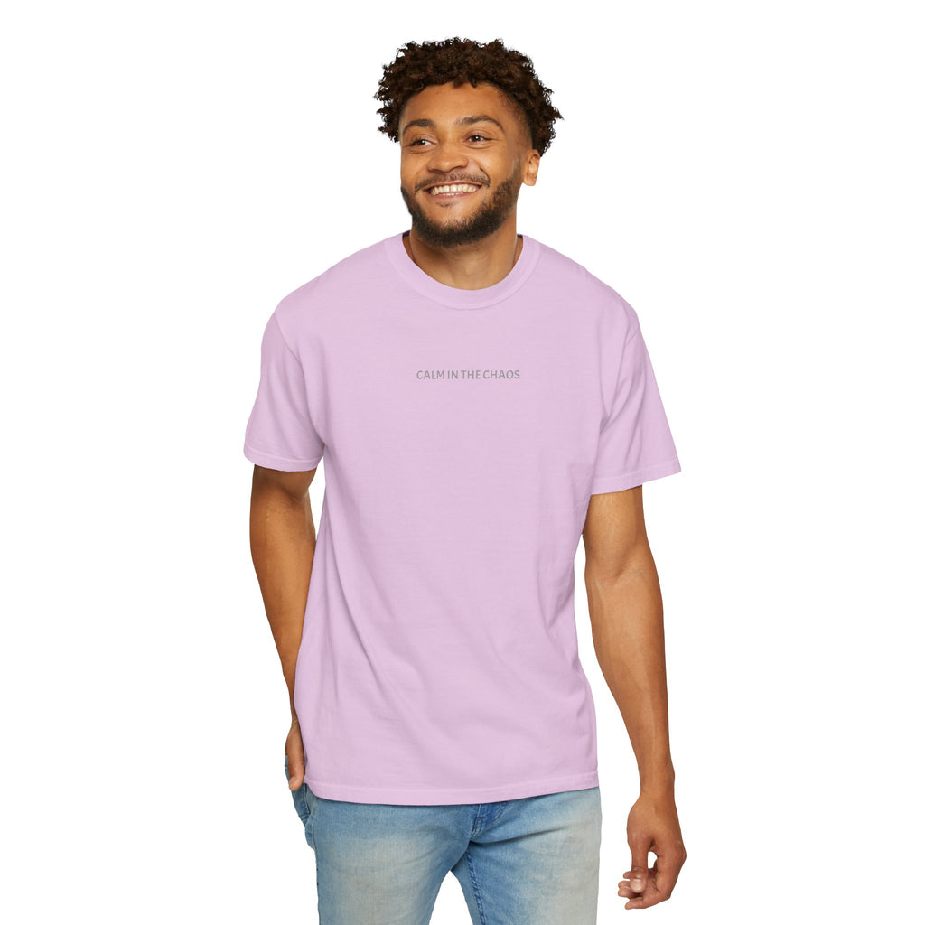 Calm in the Chaos T-Shirt — Minimalist White Tee with Subtle Text