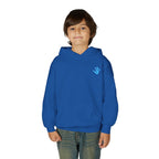 Youth Hoodie with Blue Handprint Chest Logo - Kids Casual Pullover