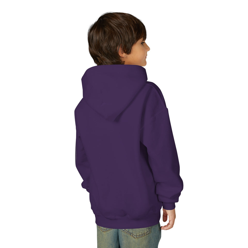 Youth Hoodie with Blue Handprint Chest Logo - Kids Casual Pullover