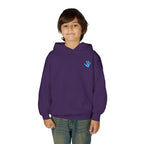 Youth Hoodie with Blue Handprint Chest Logo - Kids Casual Pullover