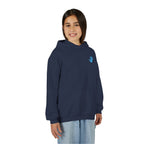 Youth Hoodie with Blue Handprint Chest Logo - Kids Casual Pullover