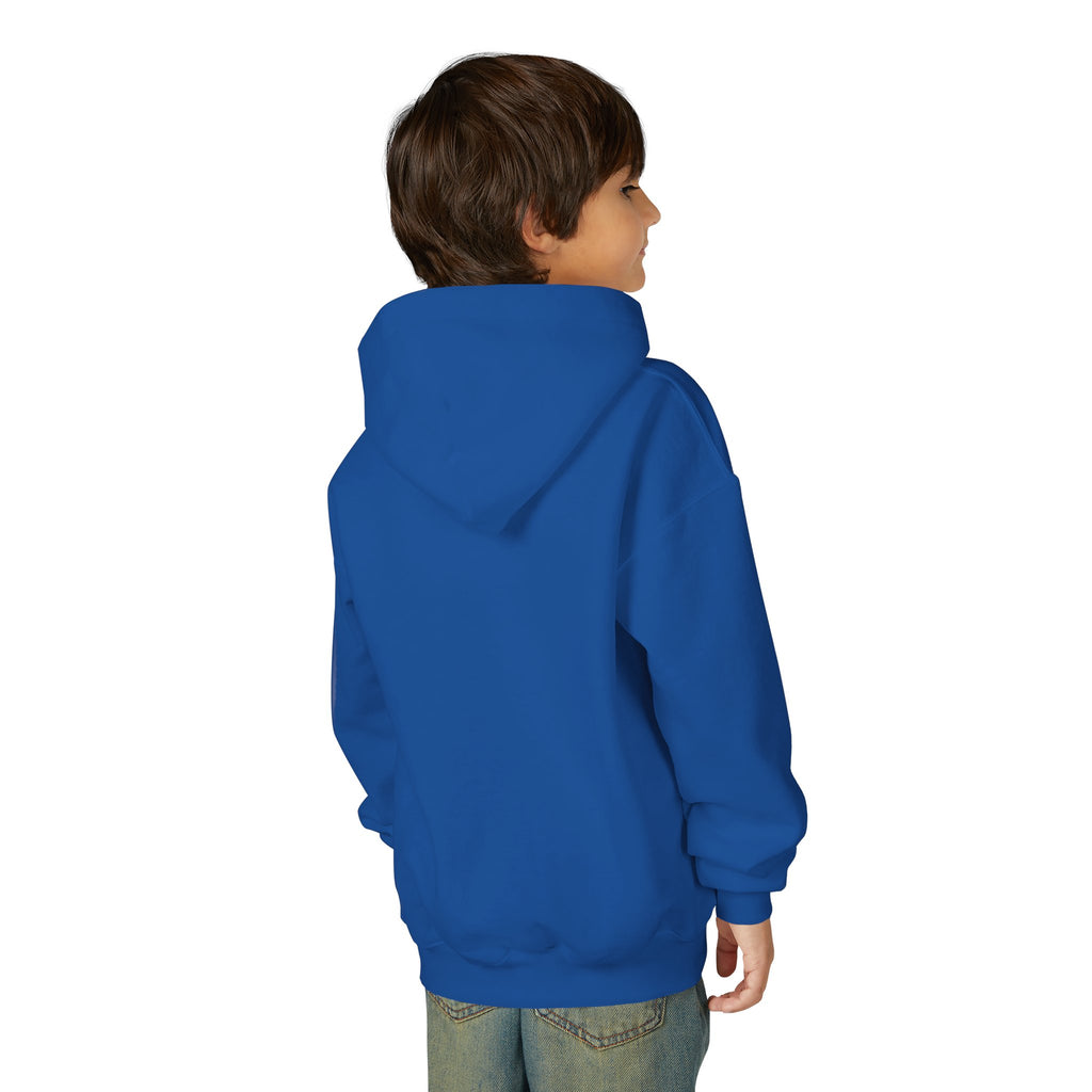 Youth Hoodie with Blue Handprint Chest Logo - Kids Casual Pullover