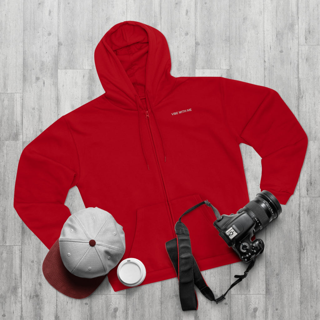 Minimal 'Vibe With Me' Zip Hoodie –Unisex Sweatshirt