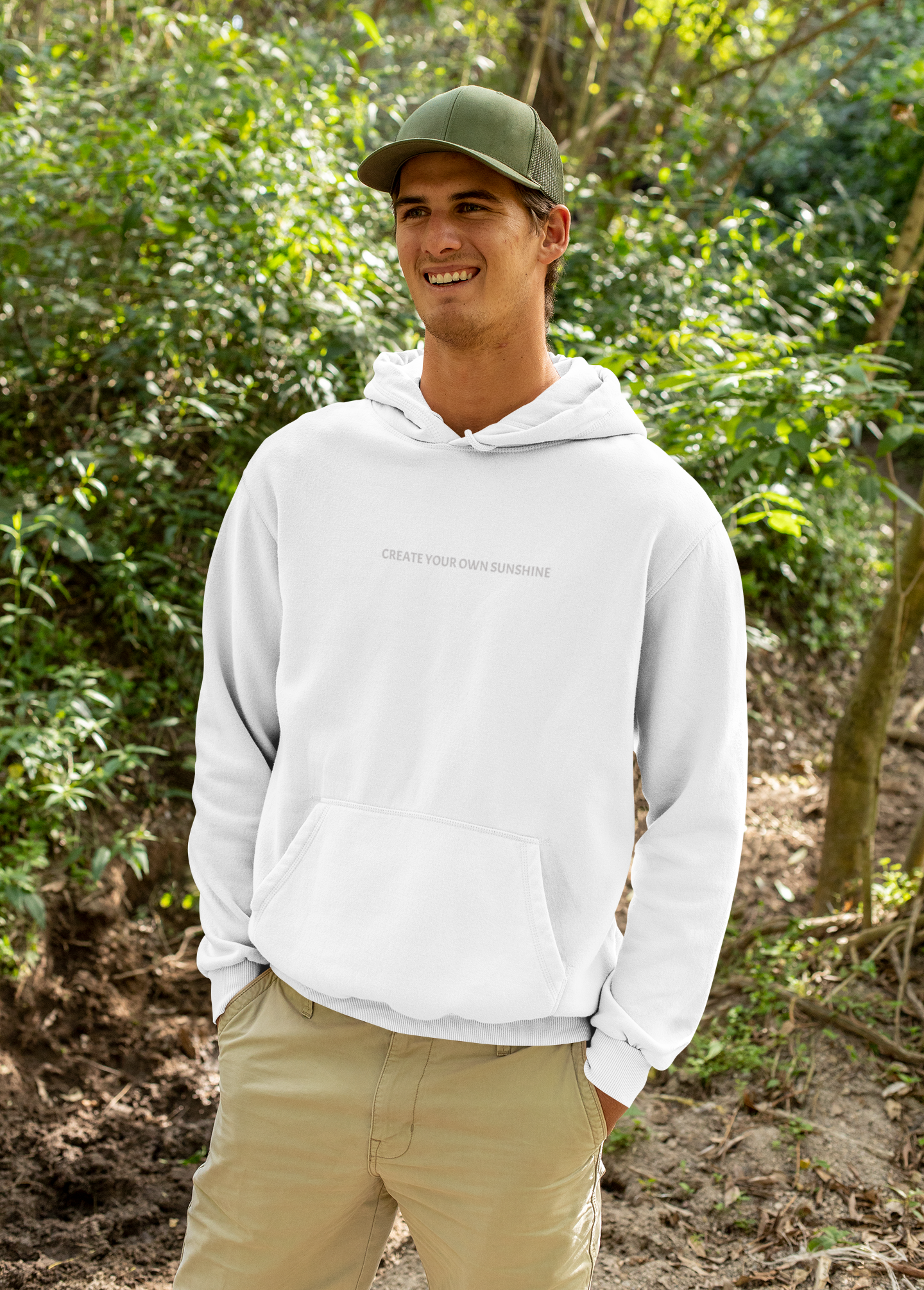 Minimal Tiny Text Hoodie — UNISEX HOODIE