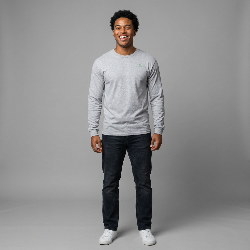 Minimal Green Clover Long Sleeve Tee