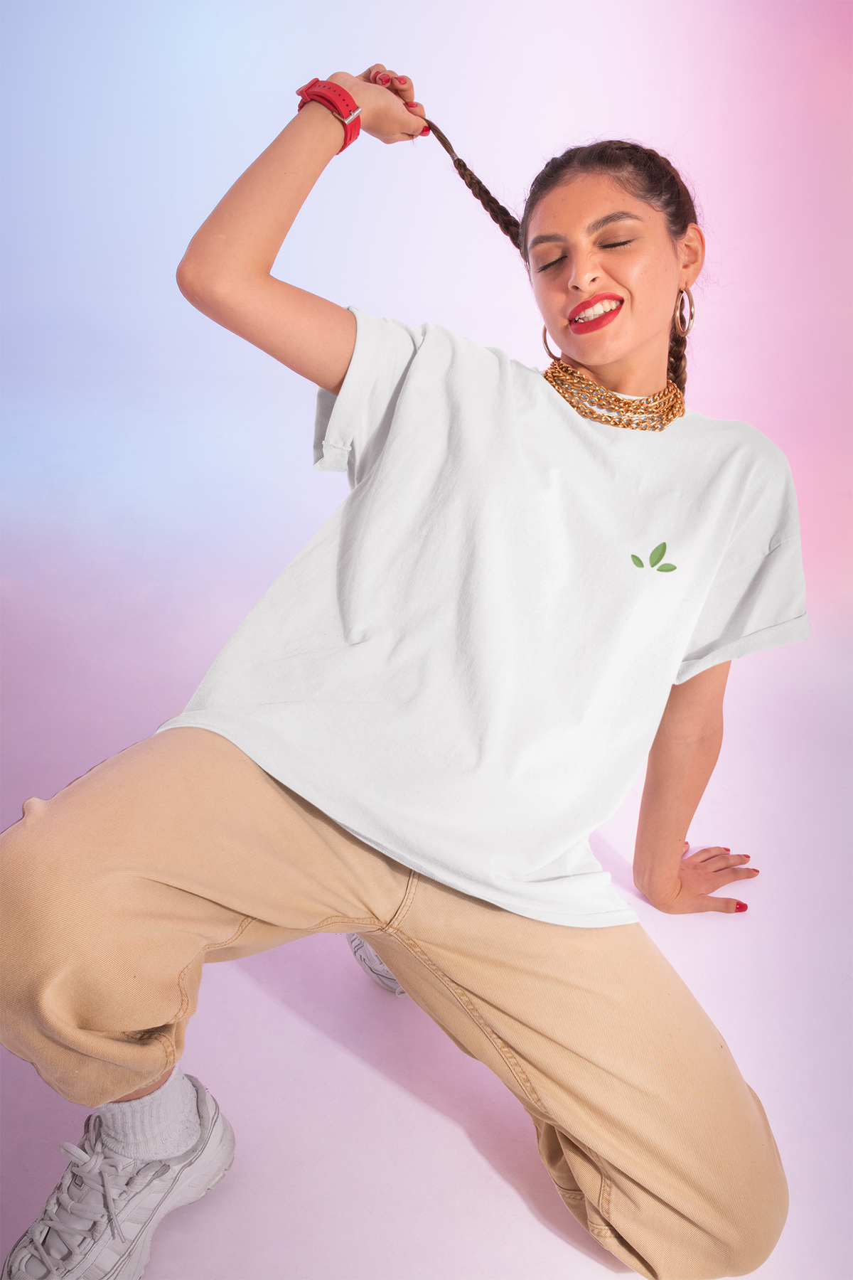 Leaf Logo Tee — Minimal Unisex T-Shirt