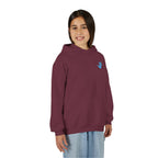 Youth Hoodie with Blue Handprint Chest Logo - Kids Casual Pullover