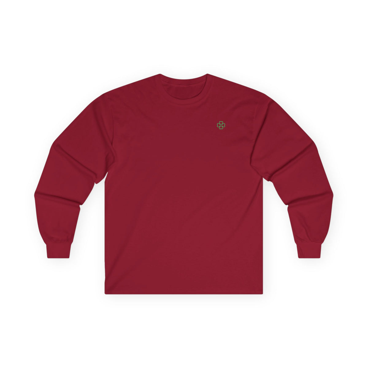 Minimal Green Clover Long Sleeve Tee