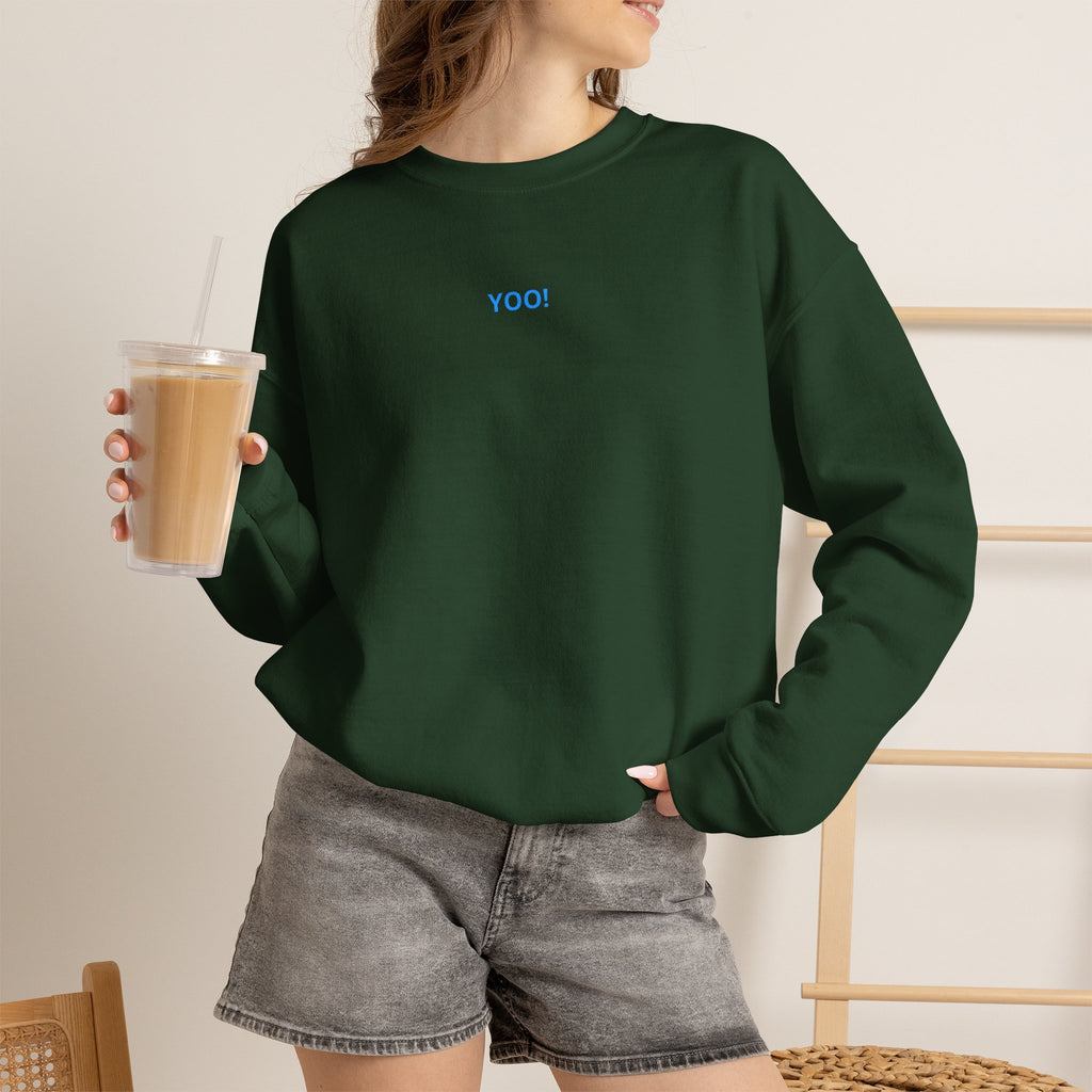 Minimal 'YOO!' Crewneck Sweatshirt — Unisex Sweatshirt