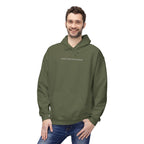 Minimal Tiny Text Hoodie — UNISEX HOODIE