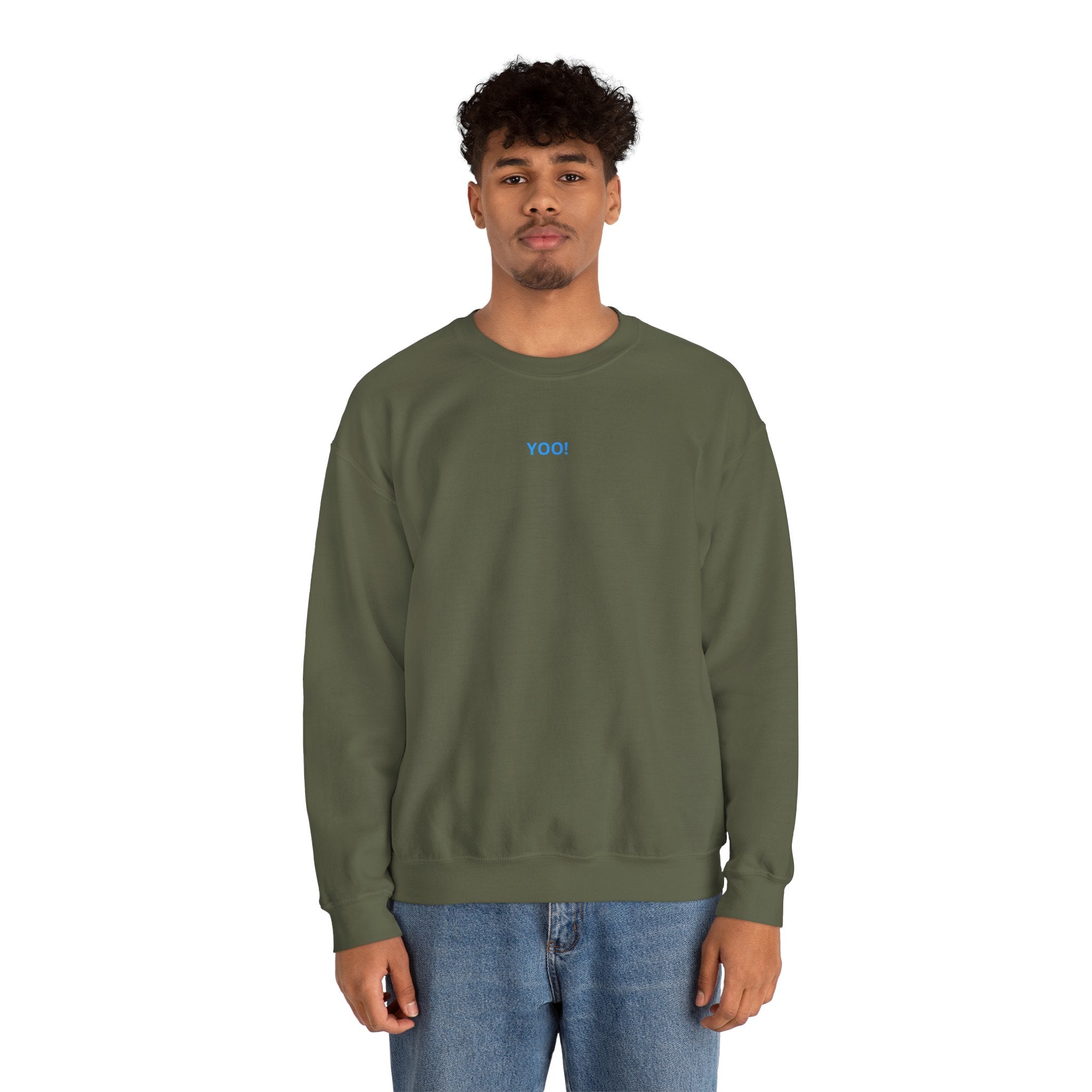 Minimal 'YOO!' Crewneck Sweatshirt — Unisex Sweatshirt