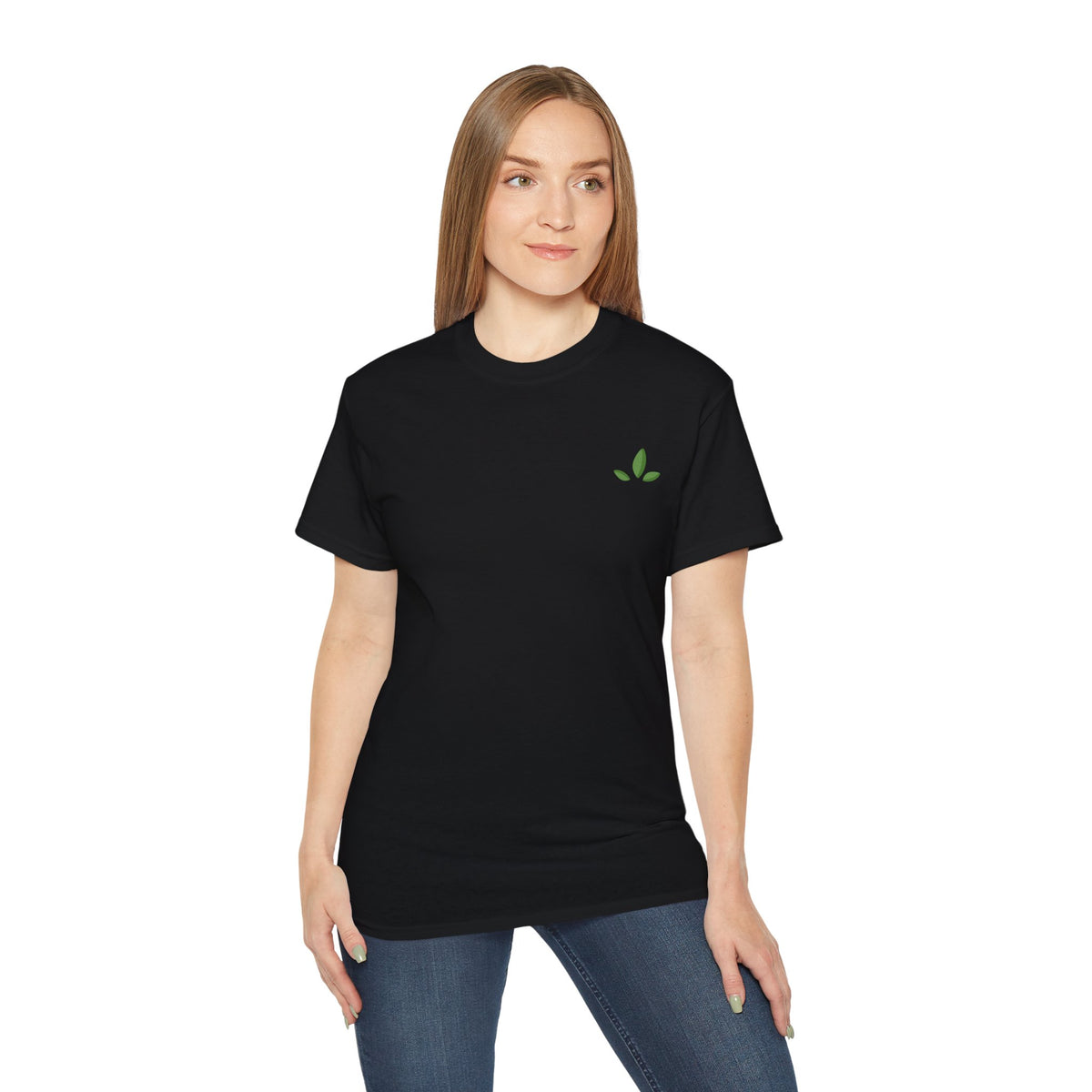 Leaf Logo Tee — Minimal Unisex T-Shirt