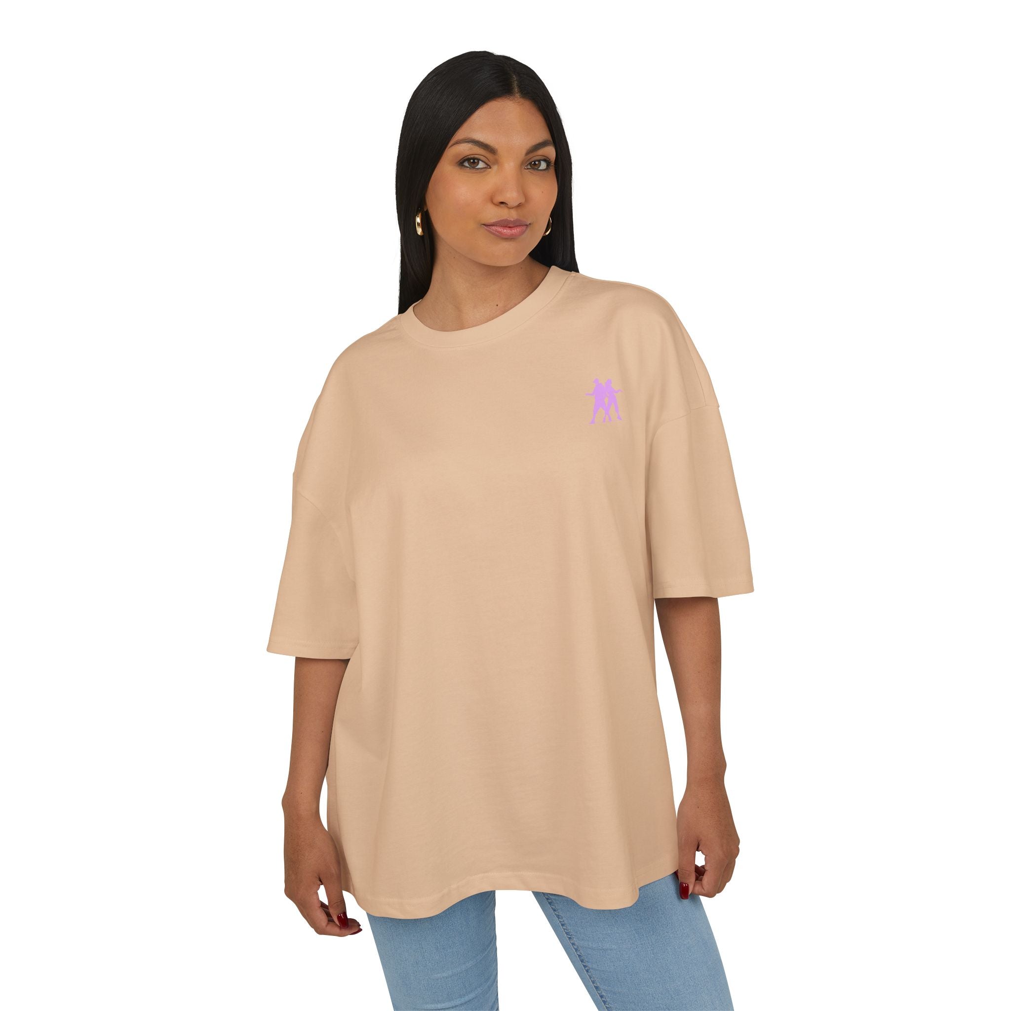 Minimal Pink Silhouette Graphic Tee - Casual Boxy Cotton Shirt
