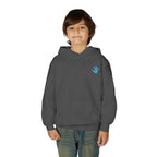 Youth Hoodie with Blue Handprint Chest Logo - Kids Casual Pullover