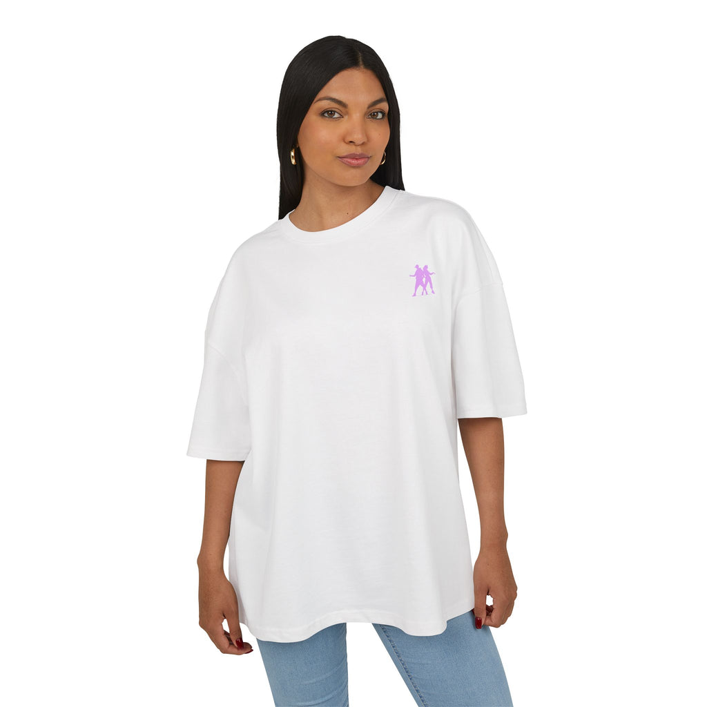 Minimal Pink Silhouette Graphic Tee - Casual Boxy Cotton Shirt