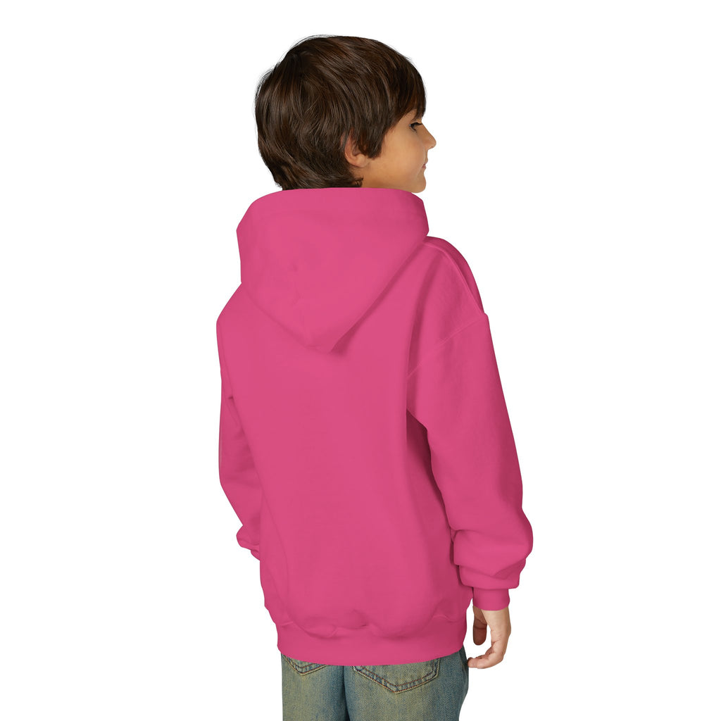 Youth Hoodie with Blue Handprint Chest Logo - Kids Casual Pullover