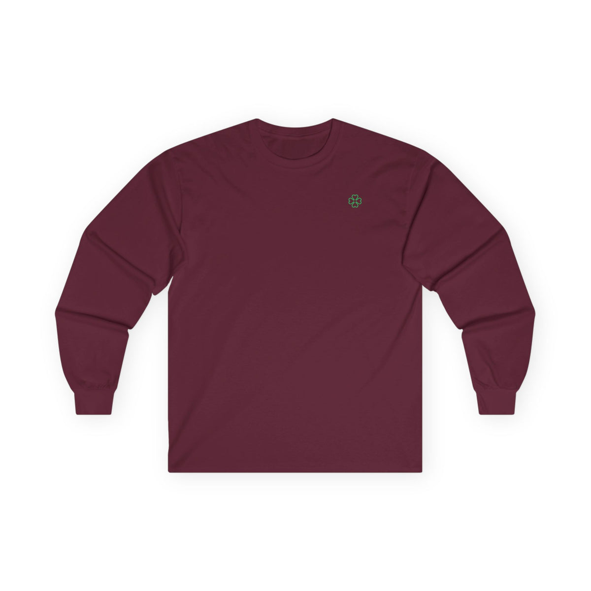 Minimal Green Clover Long Sleeve Tee