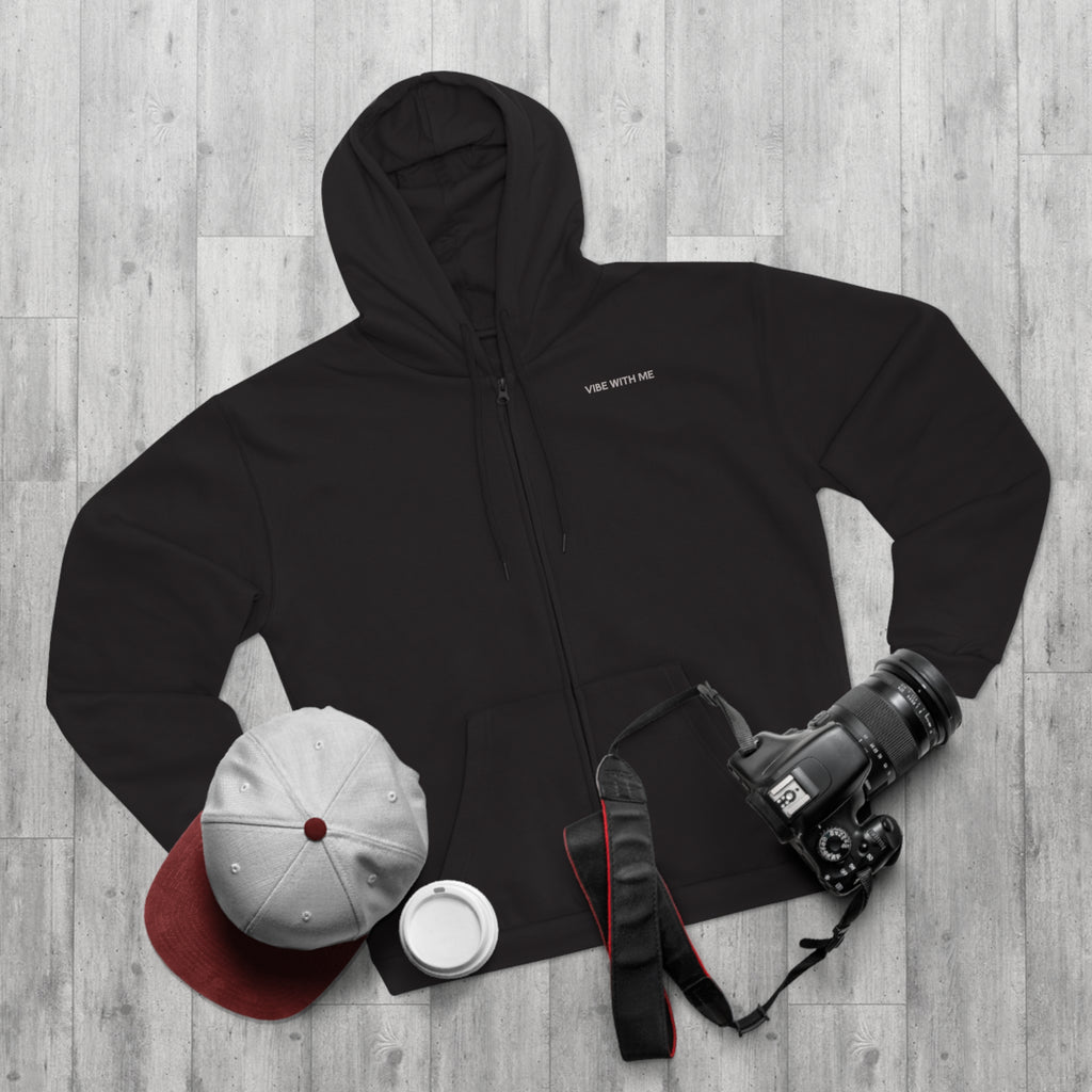 Minimal 'Vibe With Me' Zip Hoodie –Unisex Sweatshirt