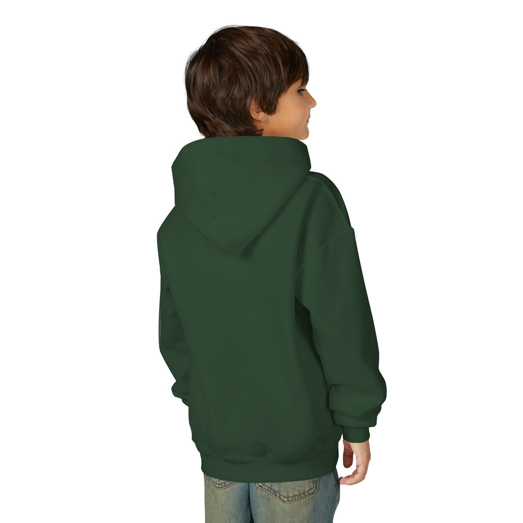 Youth Hoodie with Blue Handprint Chest Logo - Kids Casual Pullover