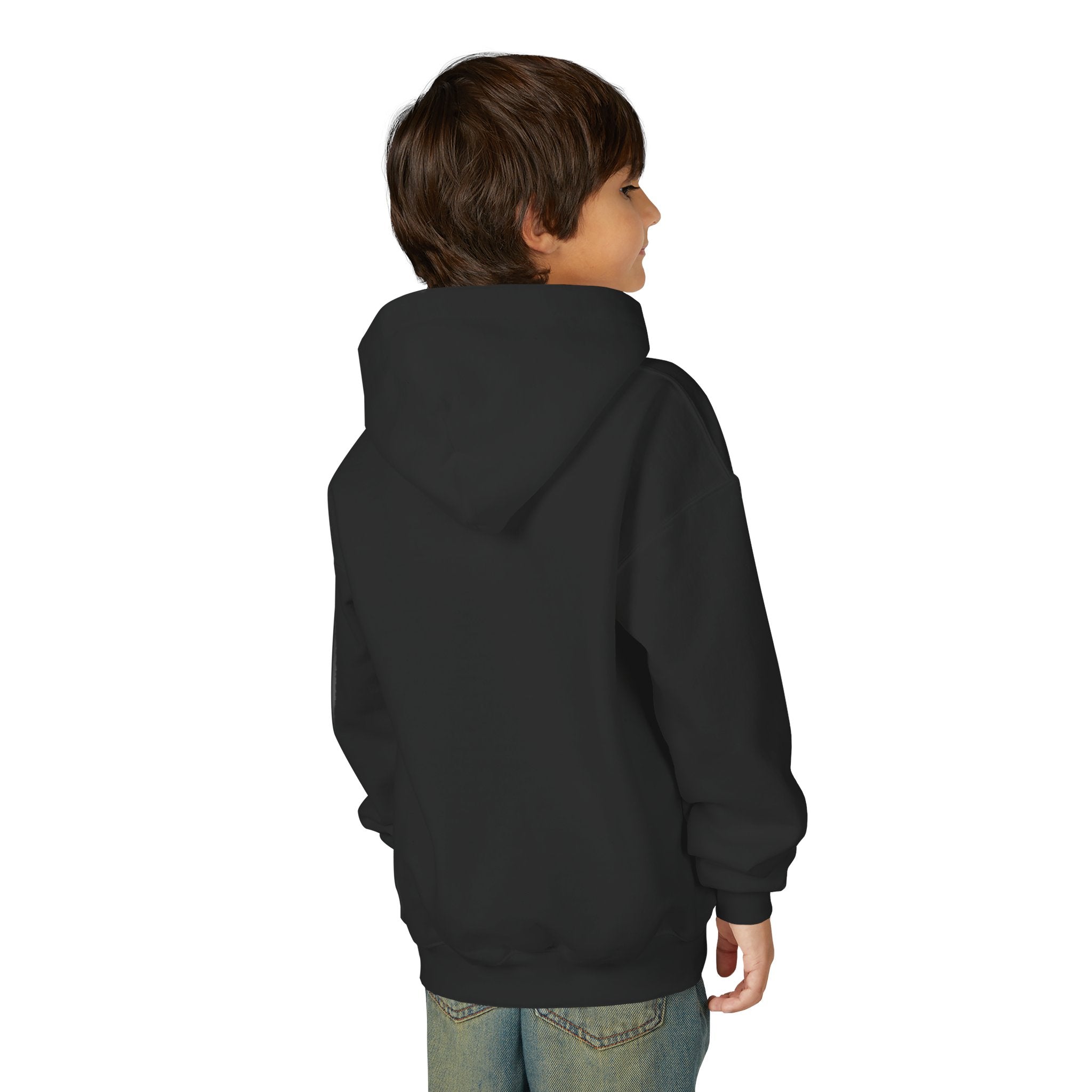 Youth Hoodie with Blue Handprint Chest Logo - Kids Casual Pullover