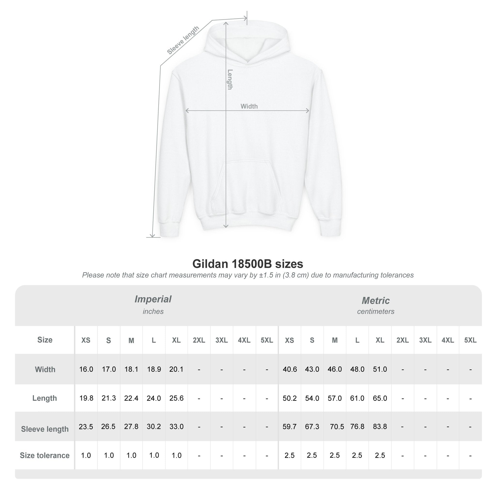 Youth Hoodie with Blue Handprint Chest Logo - Kids Casual Pullover
