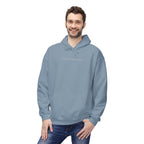 Minimal Tiny Text Hoodie — UNISEX HOODIE