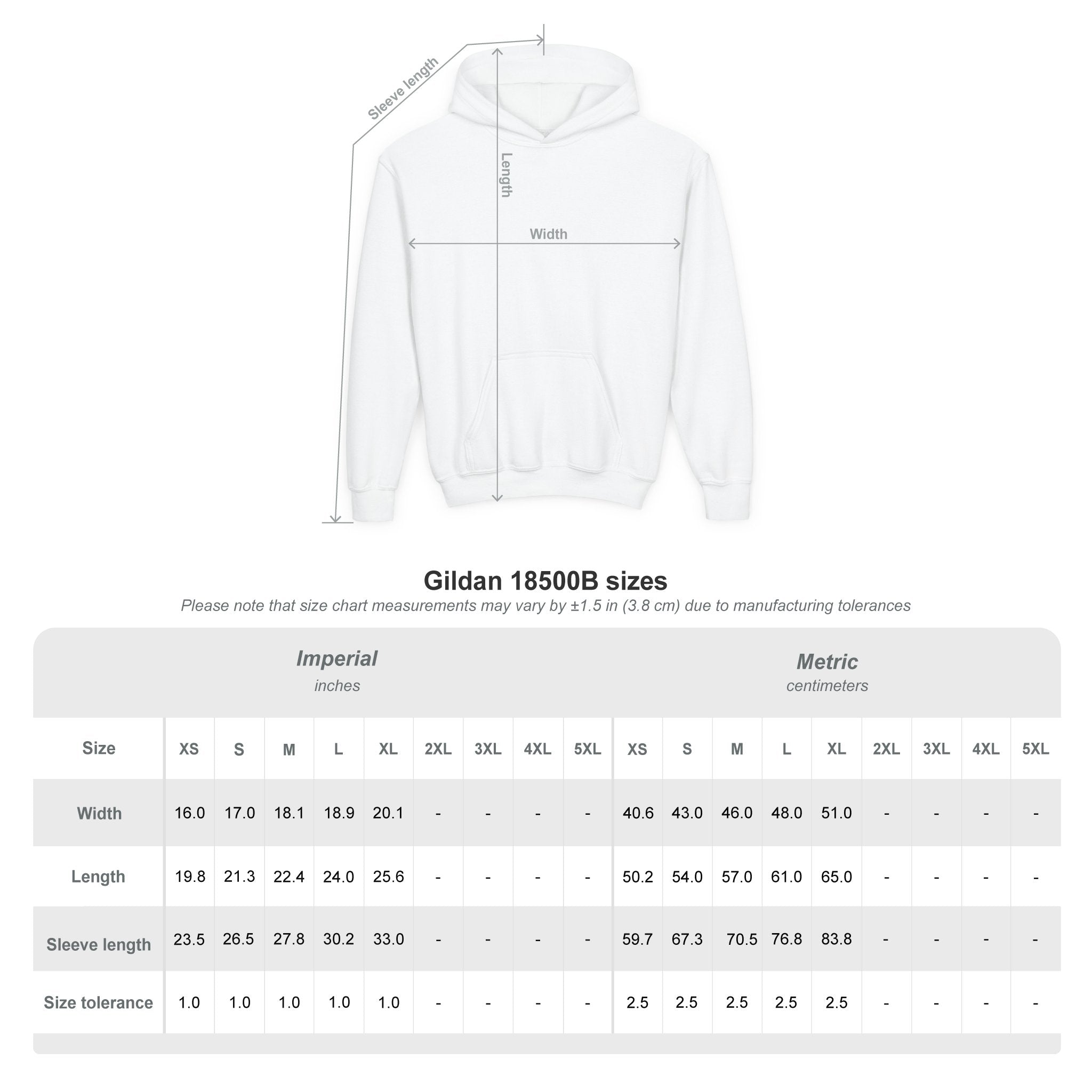 Youth Hoodie with Blue Handprint Chest Logo - Kids Casual Pullover