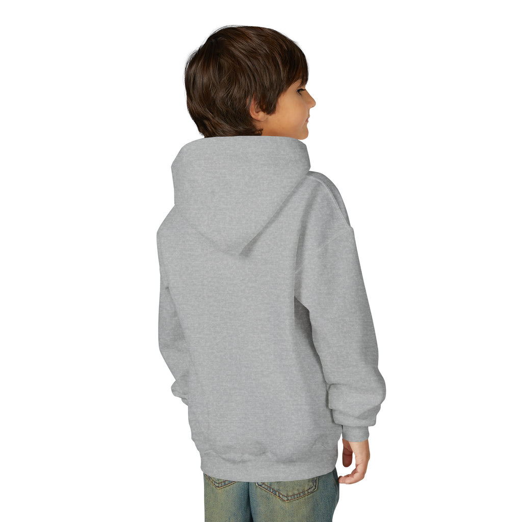 Youth Hoodie with Blue Handprint Chest Logo - Kids Casual Pullover