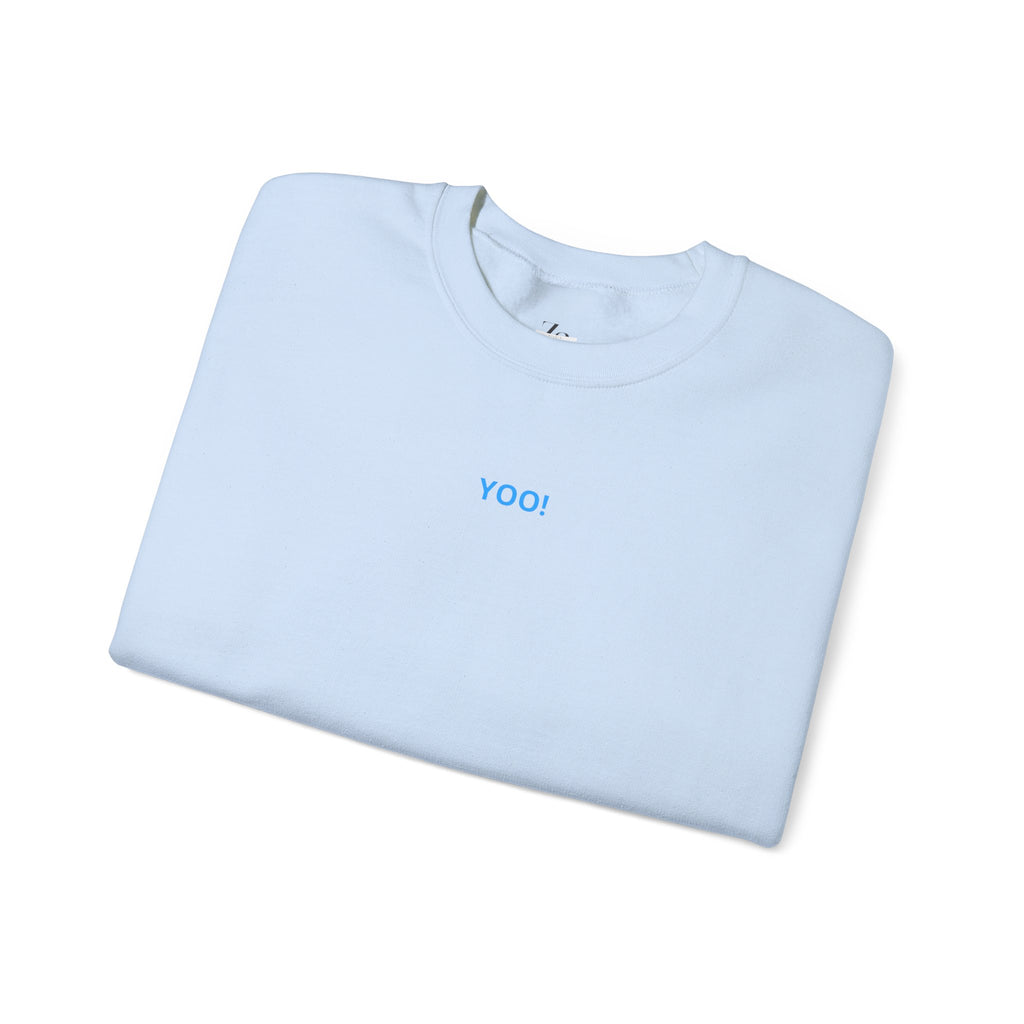 Minimal 'YOO!' Crewneck Sweatshirt — Unisex Sweatshirt