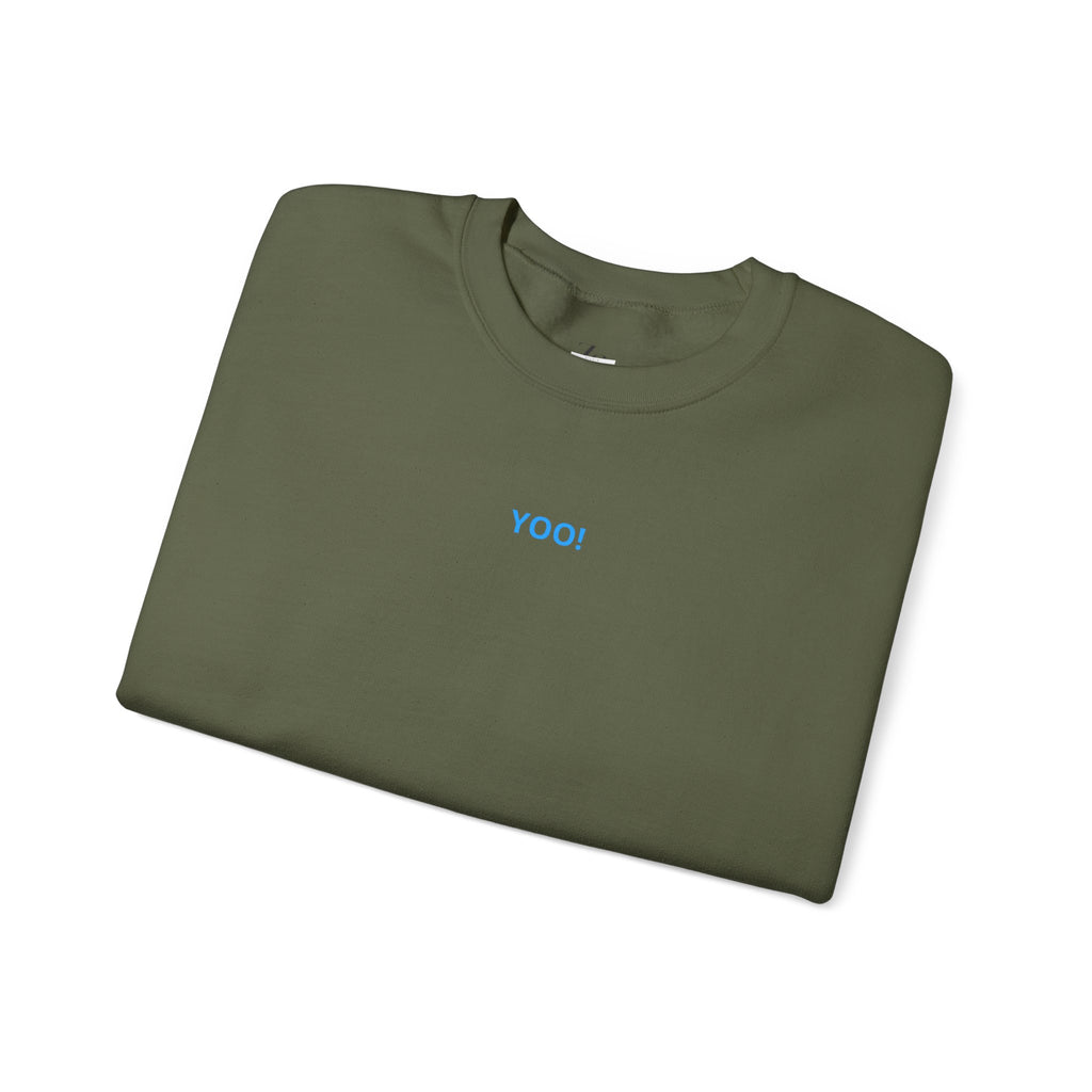 Minimal 'YOO!' Crewneck Sweatshirt — Unisex Sweatshirt
